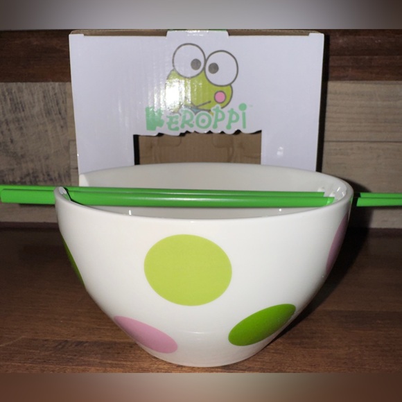 Keroppi Ramen Bowl with Chopsticks - NEW - Picture 14 of 14